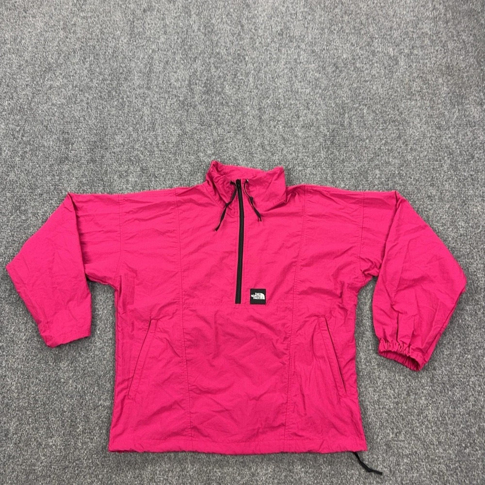 Vintage The North Face Jacket Mens Small Pink Half Zip Windbreaker Made USA